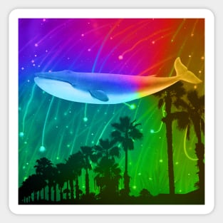 Gay Pride Space Whale Sticker